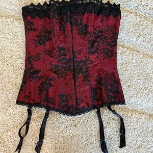 Frederick’s of Hollywood Red and Black Lace Corset